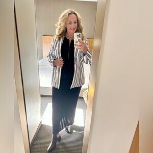 Escada Sport Vintage Striped Navy and White Women's Blazer 44 Euro 12 US